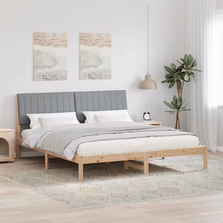 Struttura del letto moderna vidaXL in pino massello marrone L 180 cm x P 200 cm
