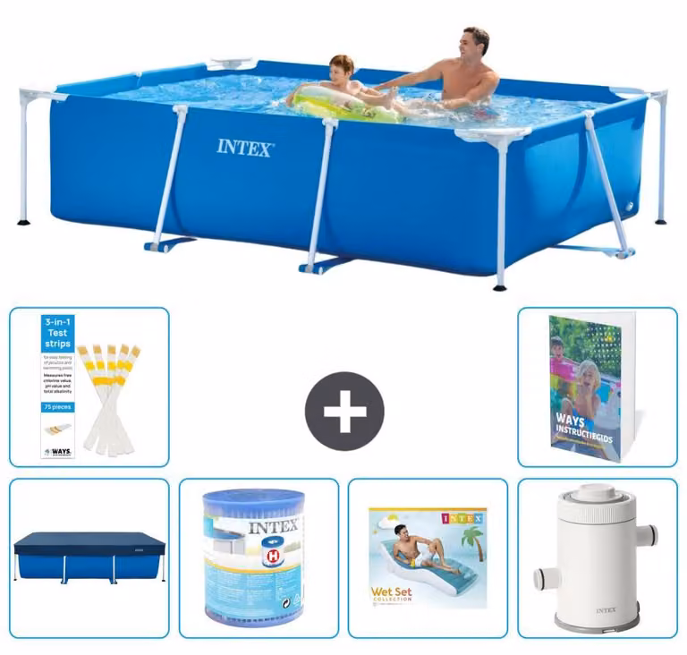 Piscina fuori terra rettangolare - 260x160x65 cm - composta da 5 elementi - modello S113