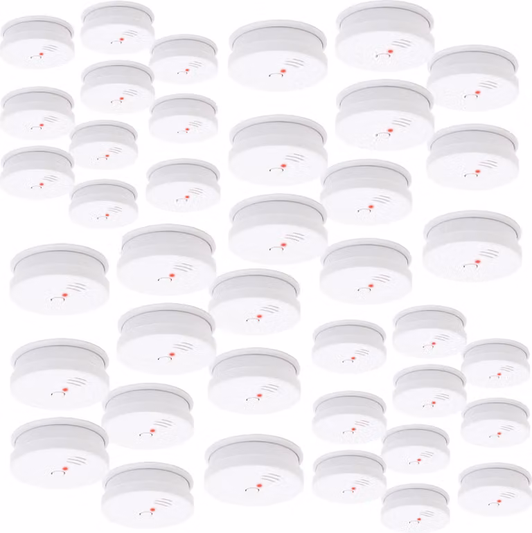 rivelatore di fumo 40x con batteria da 9V, lunga durata, volume di allarme 85dB, rivelatore di incendio wireless, DIN EN 14604