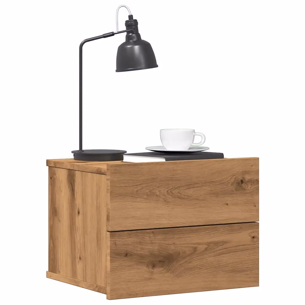 Comodino da parete vidaXL in stile moderno, colore marrone rovere, L 40 cm x P 32 cm x H 30 cm