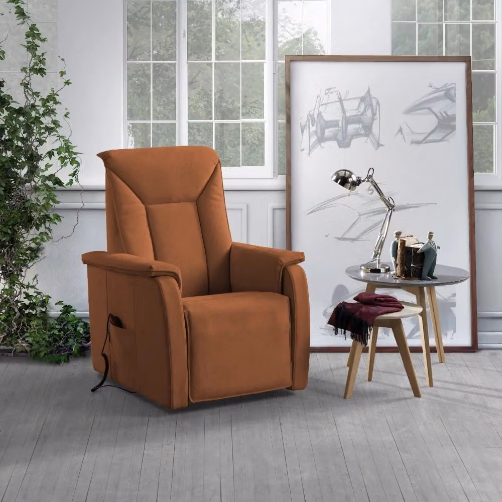 Poltrona Alzapersona Elettrica Baila GIORDANOSHOP in Microfibra Marrone con 2 Motori, Dispositivo Medico Classe 1, L/P/H: 82 x 108 x 84 cm – 2