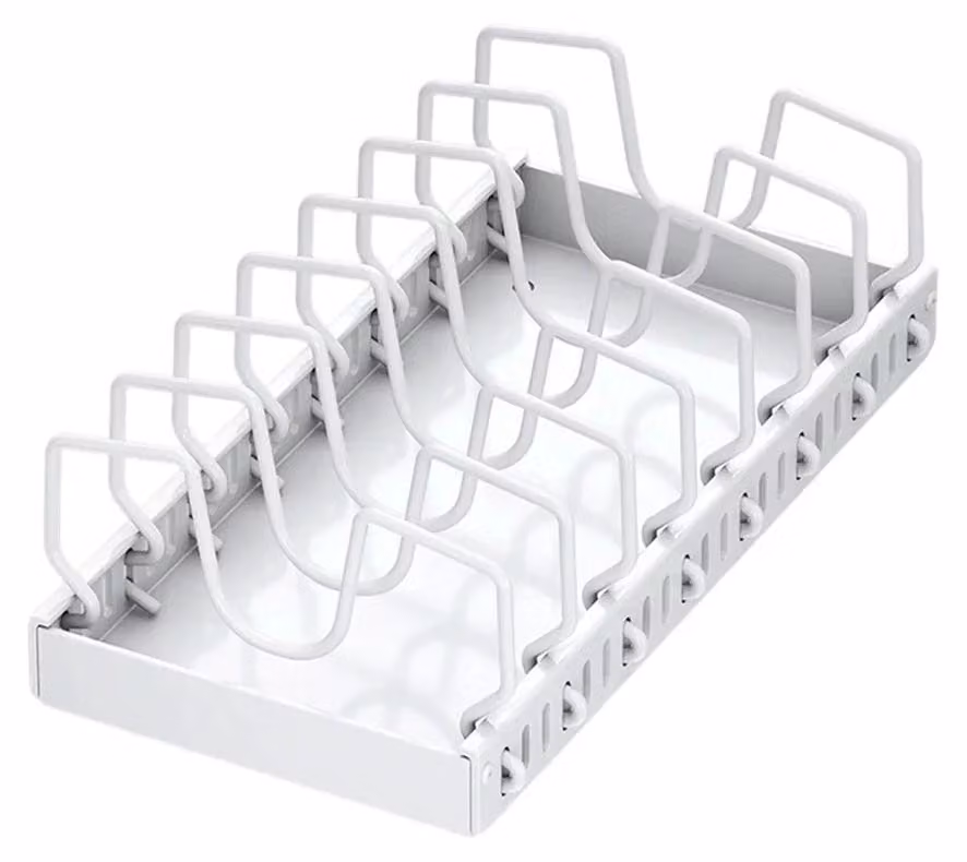 Organizzatore per pentole e padelle - Portaoggetti estraibile per coperchi - Acciaio - 1 ripiano - 1 pezzo