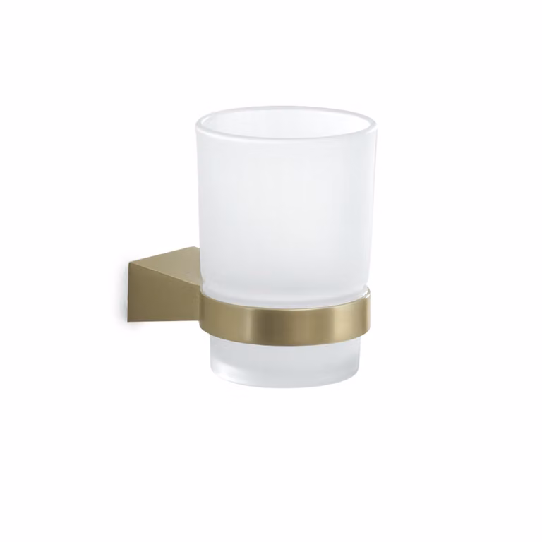 Portaspazzolini da muro in acciaio inox e Cromall TN10 Gedy serie TONALE Oro Matt