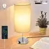 ZMH lampada da tavolo soggiorno comodino vintage 1 lampada da tavolo cromata con funzione di ricarica USB E27 ricaricabile camera da letto luce notturna bianco caldo touch dimmerabile lampada da scrivania con paralume in tessuto