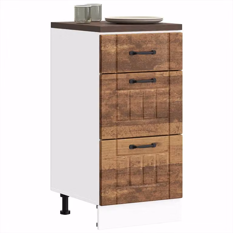 Base da cucina vidaXL Lucca in legno multistrato e MDF, colore marrone, L: 46,0 cm, P: 40,0 cm, H: 81,5 cm