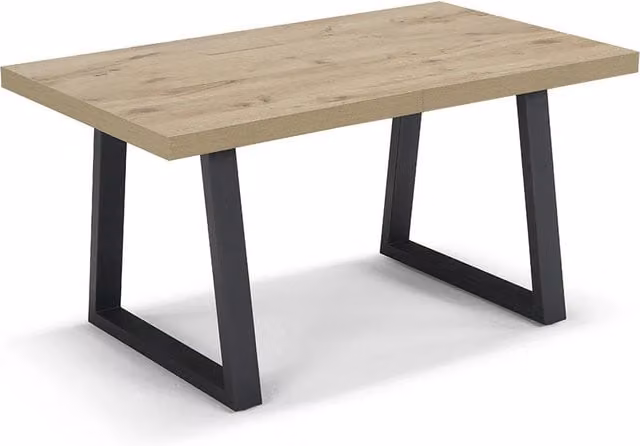 Tavolo da pranzo allungabile Redokasa modello GOYA in finitura quercia e marrone con top in laminato MDF e struttura in metallo e legno, ideale per cucina e soggiorno