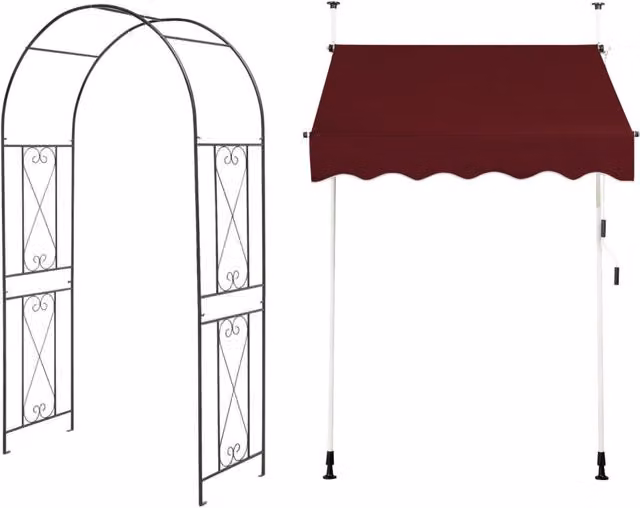 Arco giardino metallo resistente e tenda a molla larga 150 cm, Arco decorazioni matrimoni feste e tenda regolabile in altezza