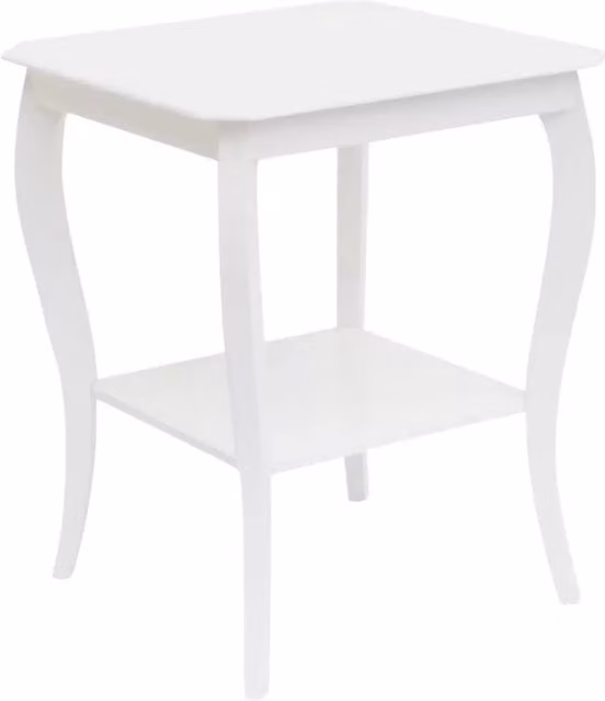 Porta vaso tavolino quadrato shabby legno bianco opaco 50x50x63 - Mobili 2G