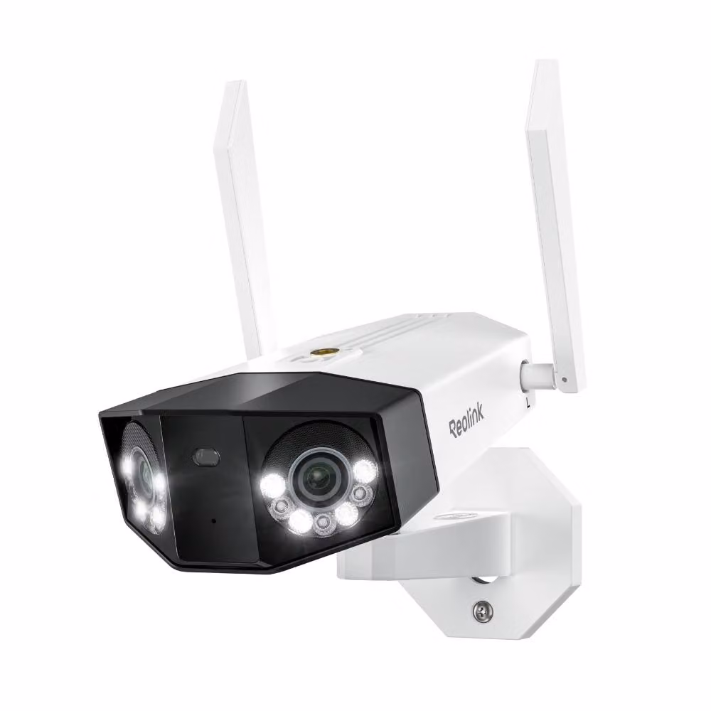 Reolink Duo 3 WiFi, telecamera di sicurezza da esterno plug-in 8K 16MP, vista a 180°, Wi-Fi 6 dual band, visione notturna a colori