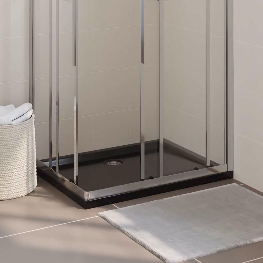 Piatto doccia rettangolare vidaXL in ABS nero L: 90 cm, P: 70 cm – 1