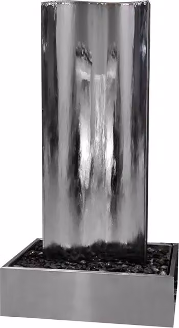 Cascata a parete verticale GIORDANOSHOP in metallo color argento L: 70 cm, H: 130 cm, P: 50 cm