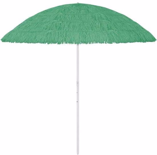 Grande ombrellone tropicale in paglia per giardino, terrazza e spiaggia - Ø 300 cm - verde - resistente ai raggi UV