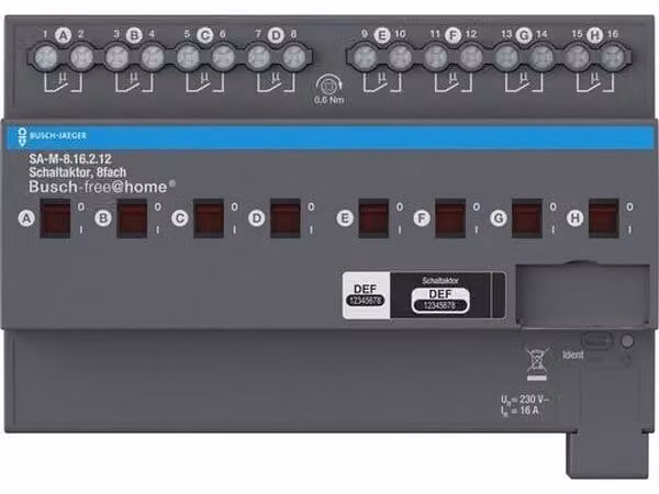 BUSCH-JAEGER SA-M-8.16.2.12 Attuatore per interruttore 8gang 16A REG (2CDG510026R0021)