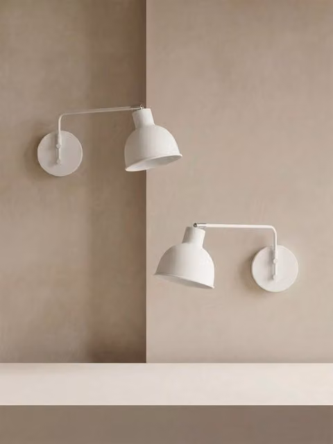 Set di 2 lampade da parete regolabili Elis in metallo bianco Kenay Home