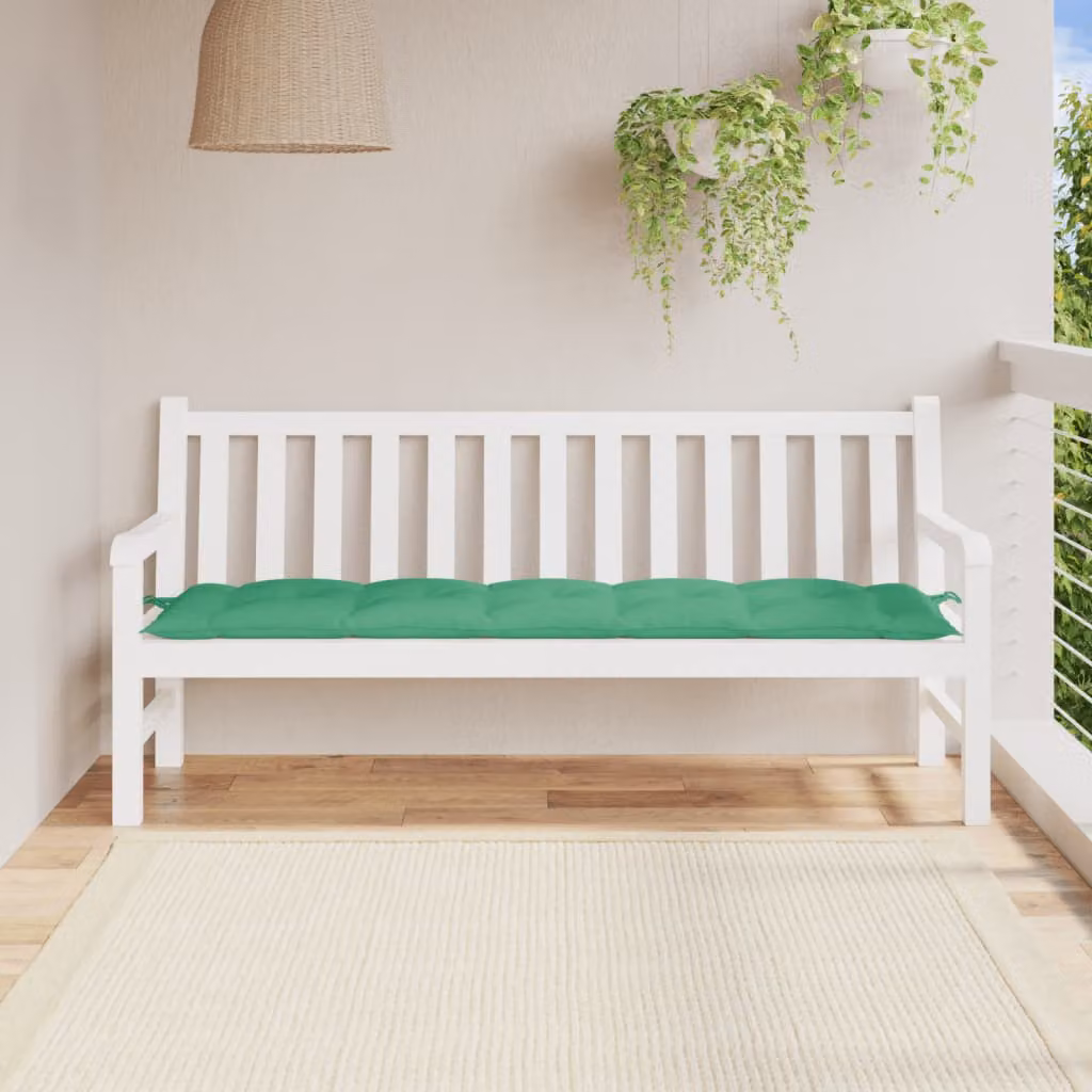 vidaXL Cuscino per Panca Verde in Tessuto Oxford Idrorepellente e Traspirante L: 180 cm, P: 50 cm, H: 7 cm