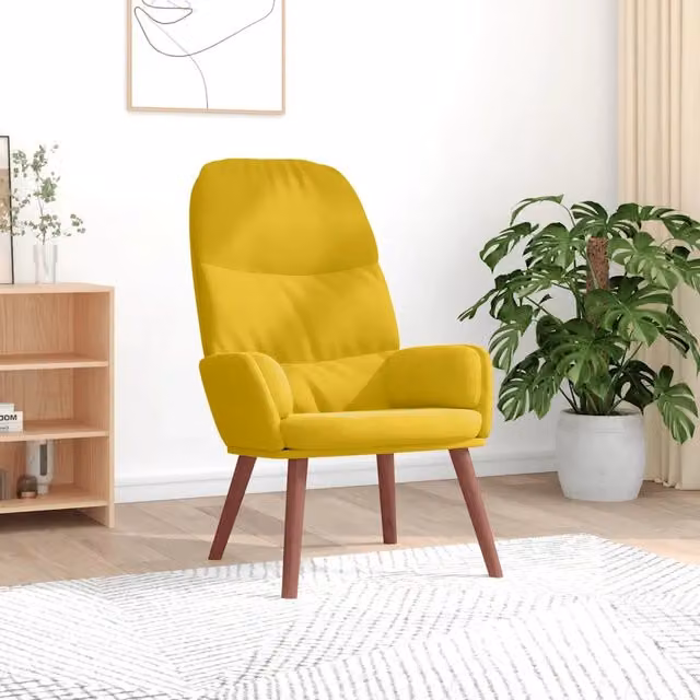 Divano Sedia-Poltrona Relax Giallo in Velluto 701209