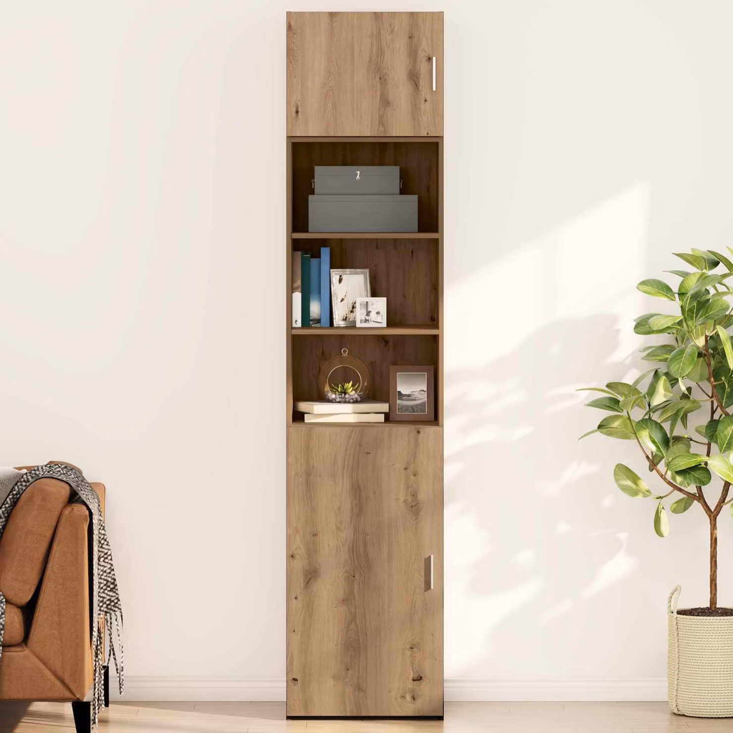 Armadietto a muro vidaXL in legno di rovere rustico marrone L: 50 cm, P: 42.5 cm, H: 40 cm