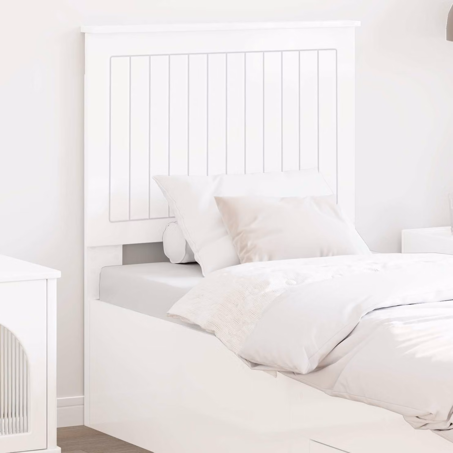 Testiera per letto moderna vidaXL in legno ingegnerizzato MDF bianco lucido