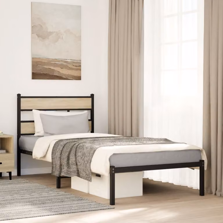 Giroletto in metallo e legno vidaXL colore rovere sonoma L: 107 cm, P: 203 cm