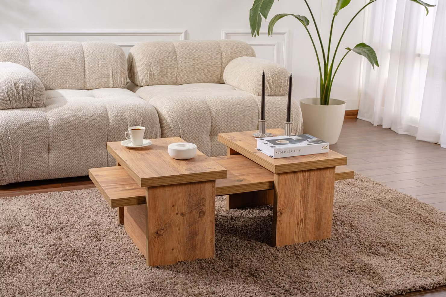 Skye Decor, Sanctuary - Atlantic Pine, tavolino da caffè, pino dell'Atlantico, truciolato rivestito al 100 % di melamina, 110 x 45 x 41,5