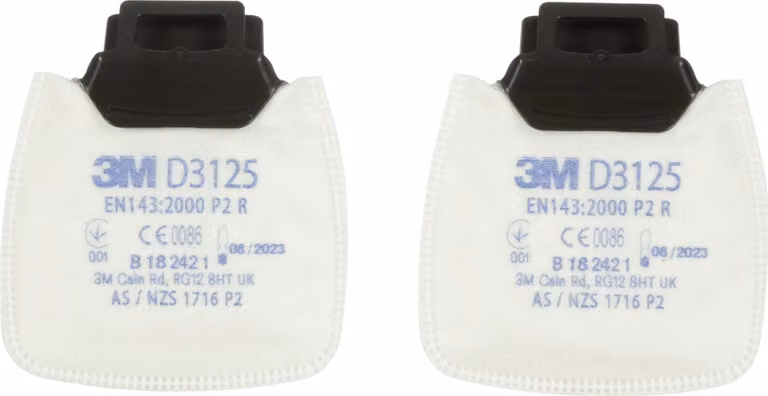 3M Secure Click D3125 Filtro antiparticolato P2 R - Confezione da 2 pezzi