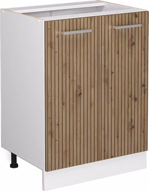 Mobiletto base cucina Vicco R-Line Rovere e Bianco con ante a battente e ripiani interni L: 60 cm, H: 81,6 cm, P: 46 cm