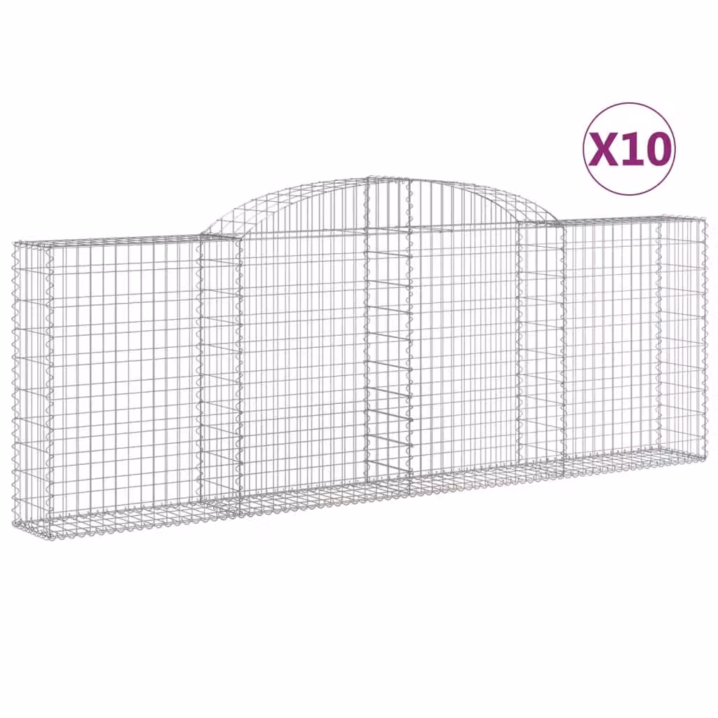 Cesti Gabbioni ad Arco 10 pz 300x30x100/120 cm Ferro Zincato