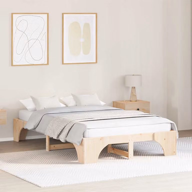 Struttura del letto moderna in pino massello vidaXL L/P: 120 x 200 cm