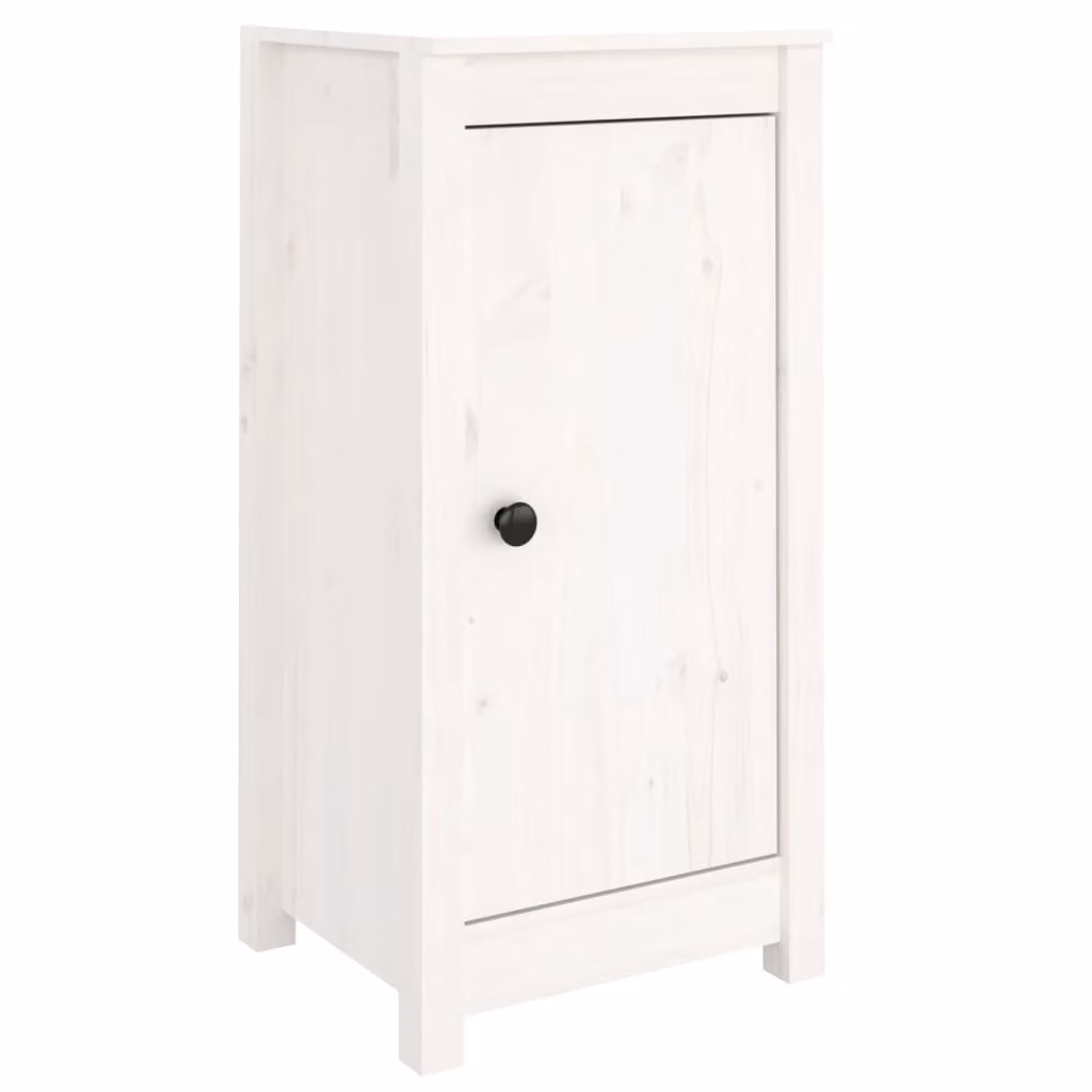 Credenze 2 pz Bianche 39x35x80 cm in Legno Massello di Pino