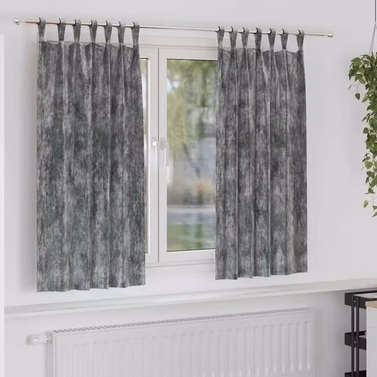Set di 2 tende in velluto vidaXL grigie, oscuranti e termoisolanti, L: 175 cm x H: 140 cm