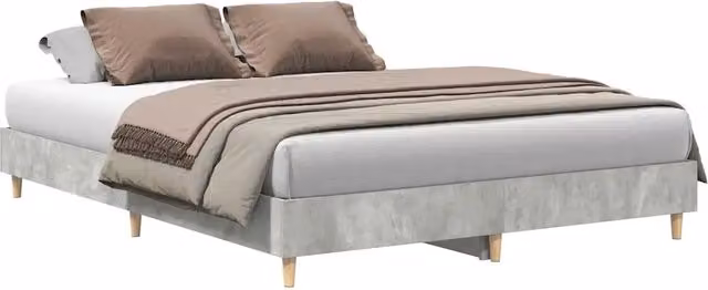 Letto matrimoniale moderno DESIGN IN in truciolato grigio con giroletto, L 140 cm x P 200 cm