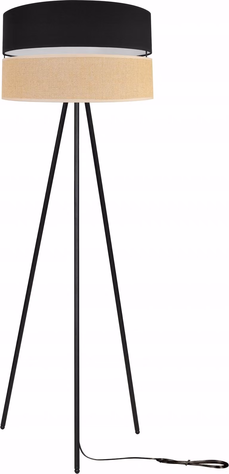 Lampada da terra con paralume in metallo a tre gambe, 45 cm, nero