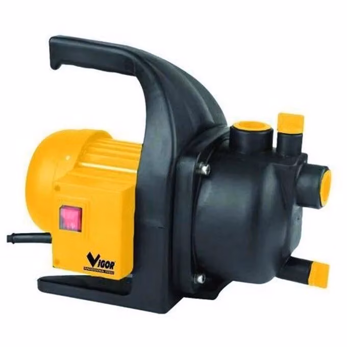 Elettropompa Autoadescante per Acque Sporche Vigor GARDEN 1200 da 1200 W con Attacco 1'' Portata 63 l/min e Prevalenza 50 mt, Gialla – 2