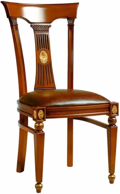 Sedia classica legno massello imbottita elite foglia oro - Mobili 2G