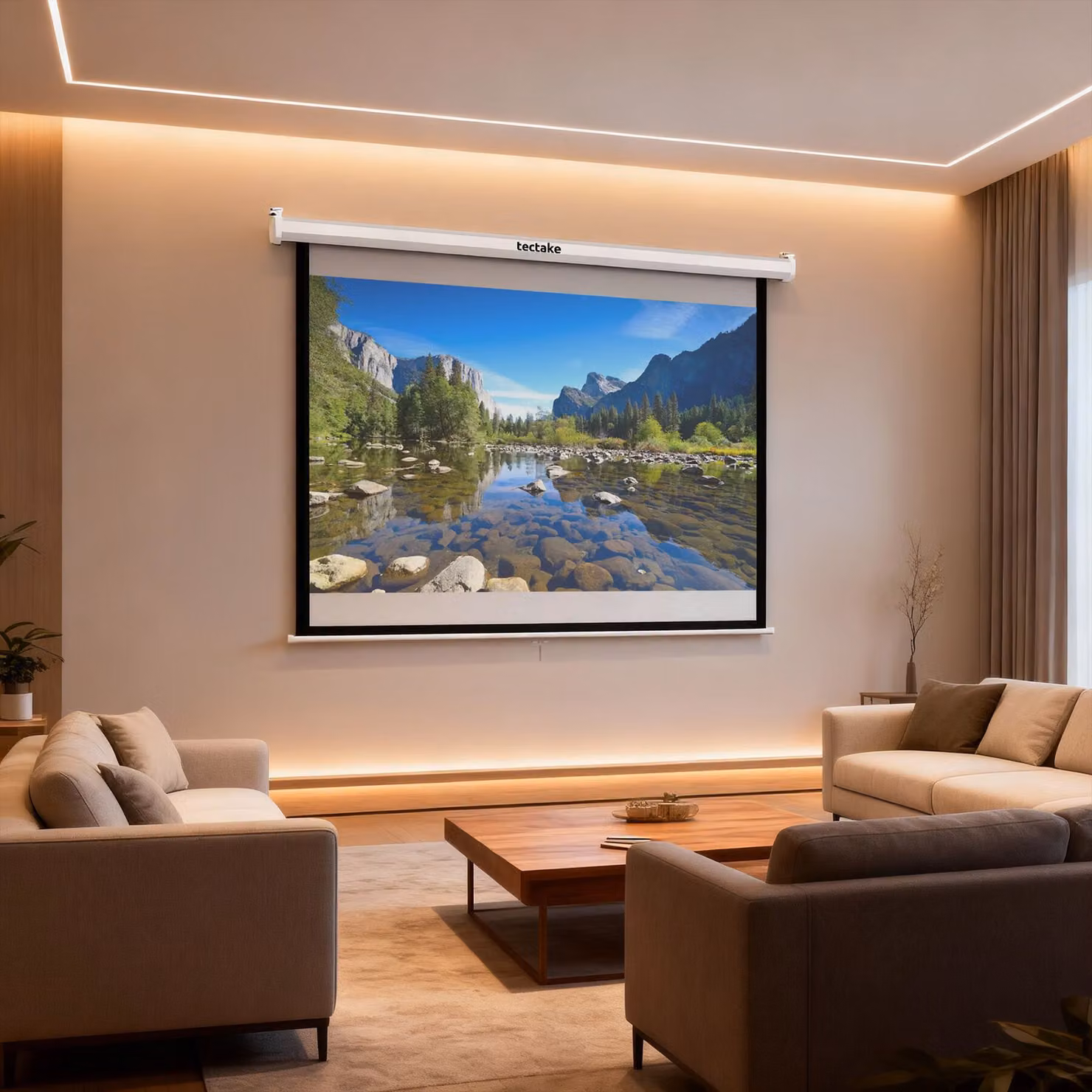 Schermo per proiettori HDTV TecTake bianco L: 152 cm x H: 152 cm – 2