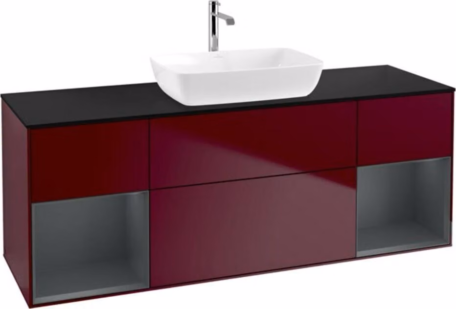 V&B mobile lavabo con illuminazione a parete Finion 160cm, Pl bla m, Reg md m Lac, Peo m