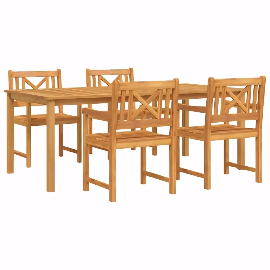 Set da pranzo per giardino vidaXL in legno di acacia oliato marrone, 5 pezzi – 2