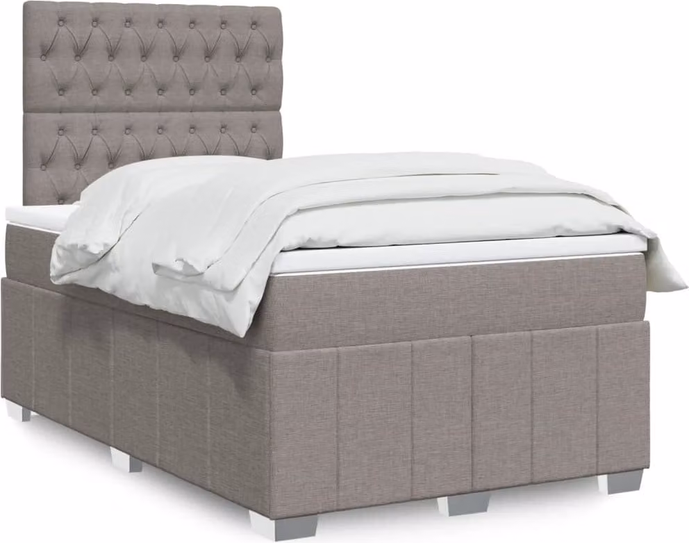 Maison Exclusive - Letto boxspring con materasso Taupe 120x190 cm Tessuto