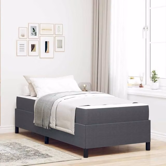 Struttura del letto-Giroletto Grigio scuro 100 x 200 cm Tessuto 389015