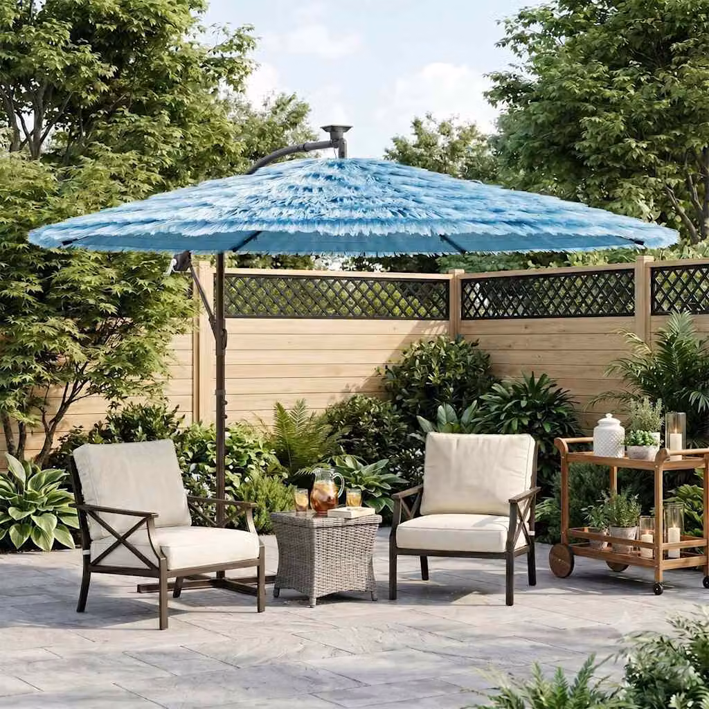 Ombrellone da giardino vidaXL in poliestere blu con palo centrale in acciaio L/P/H: 290 x 290 x 238 cm