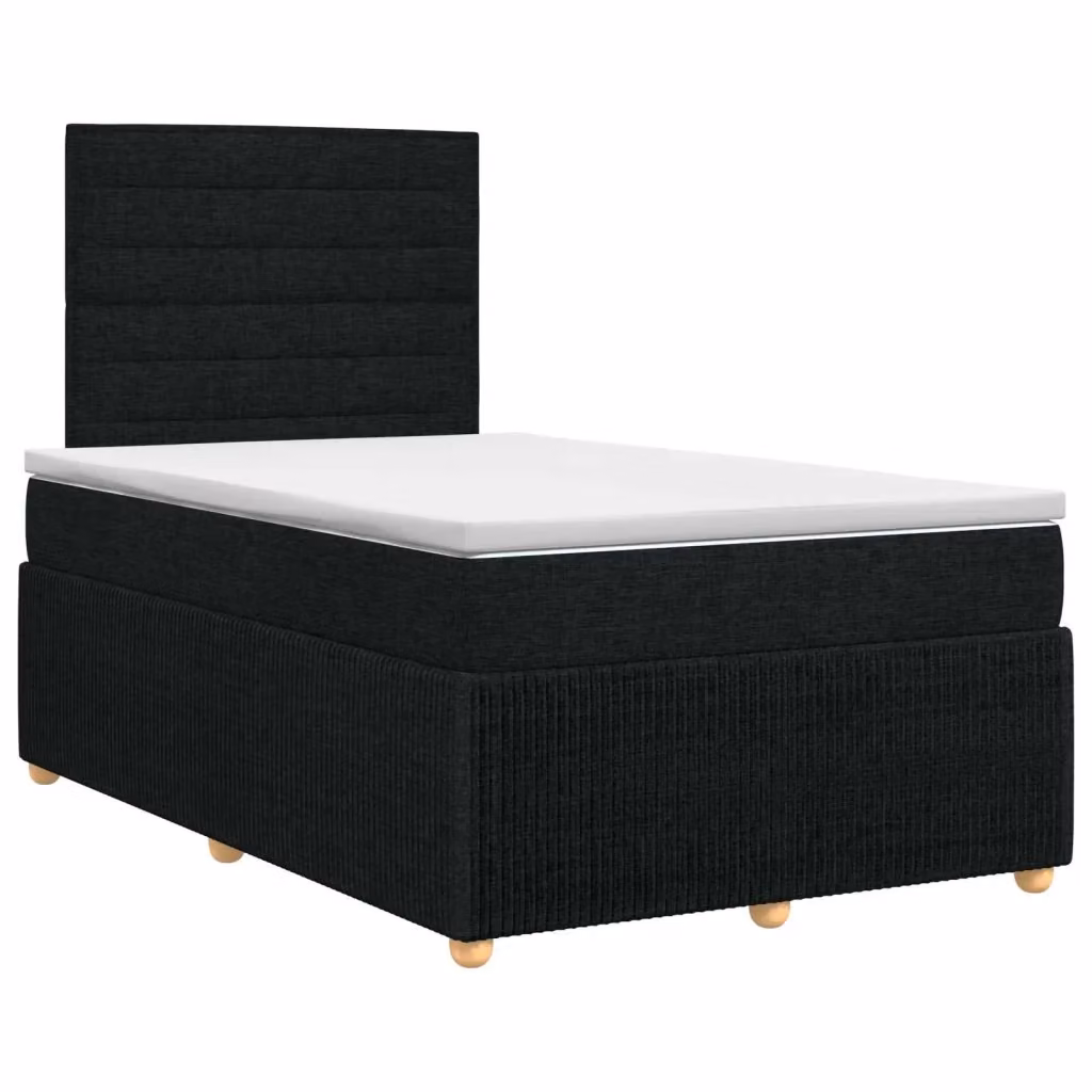 Letto box spring con materasso ibrido vidaXL in tessuto nero e bianco L/P: 120 x 200 cm – 2