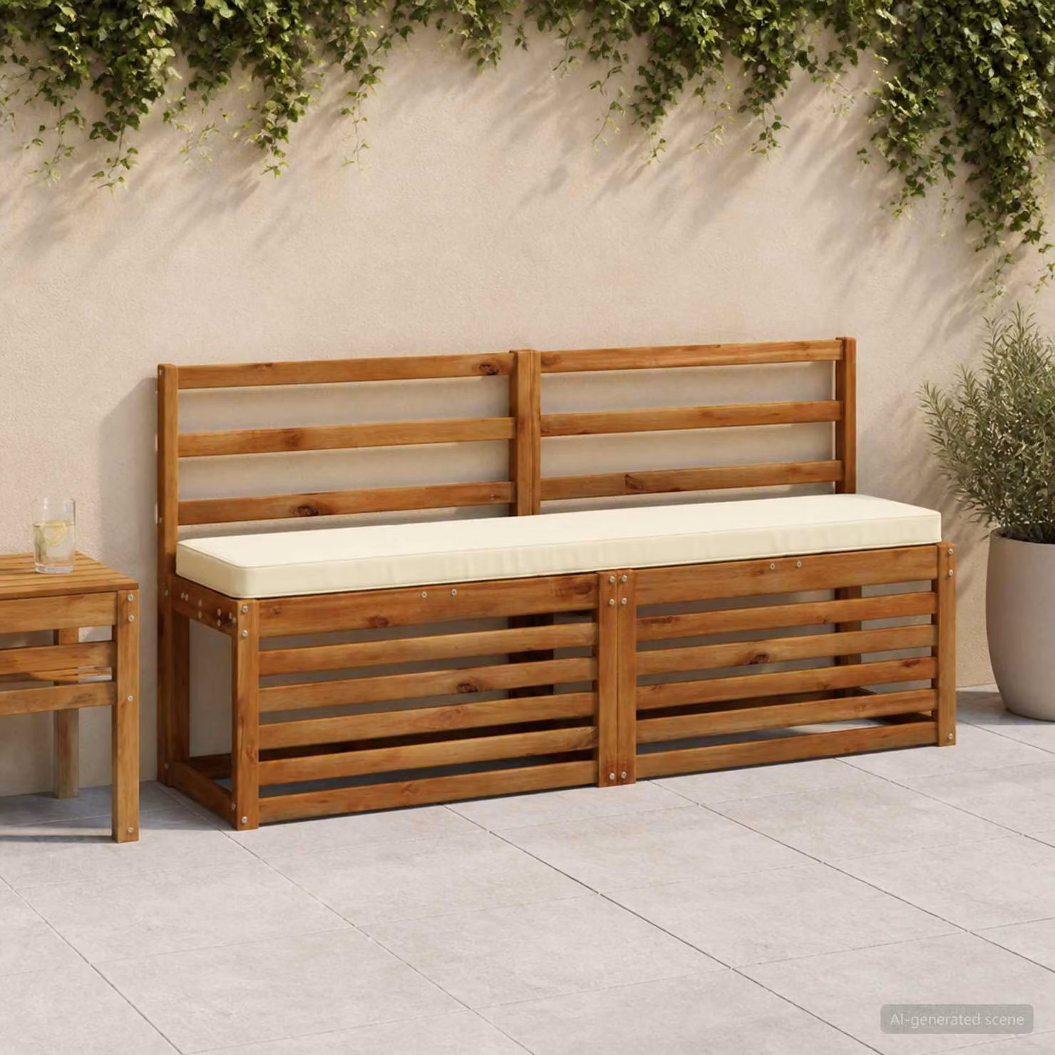 Cuscino per Panchina vidaXL VUGHT in Poliestere, Colore Beige, Design Moderno e Rettangolare