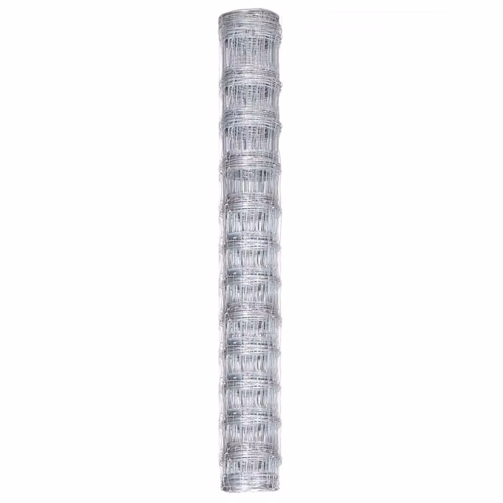 vidaXL Recinzione da giardino in acciaio zincato 50x1,25 m Argento