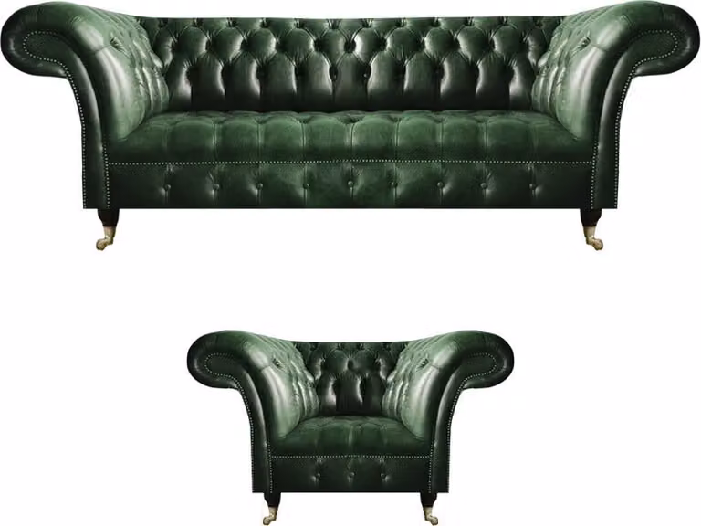 Luxus Design Einrichtung Sessel Sofagarnitur Sofa Dreisitze Couch Chesterfield