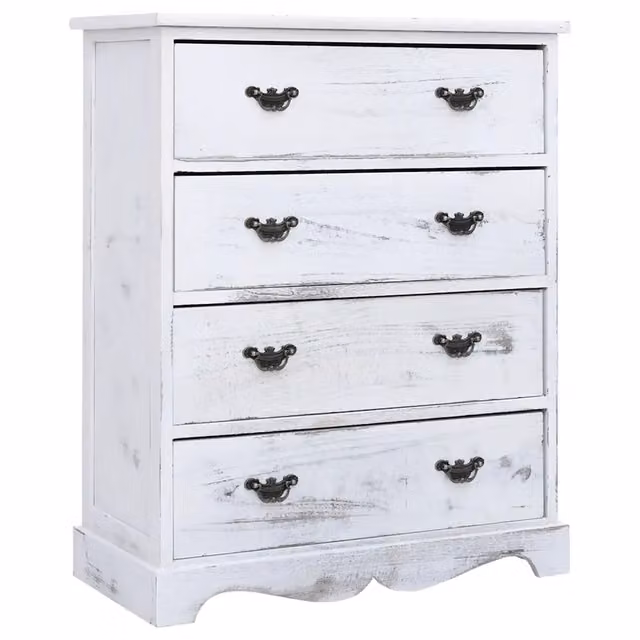 Cassettiera moderna in legno bianco da appendere al muro L 60 x P 30 x H 75 cm