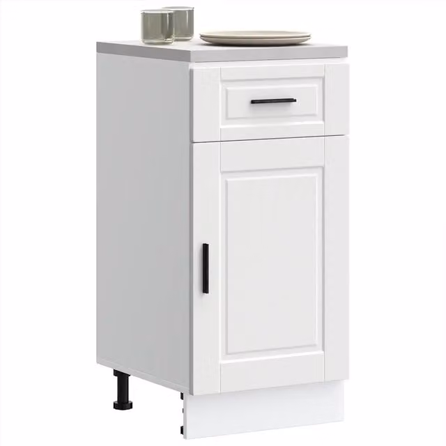 Mobile Base da Cucina Design Mania Porto Bianco in Legno Multistrato con Ante a Battente L: 46 cm, P: 40 cm, H: 81,5 cm