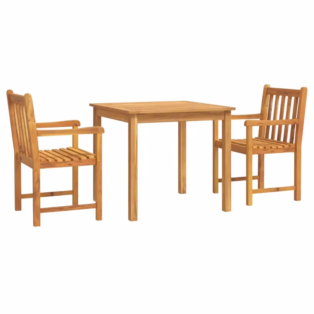 Set da pranzo per giardino vidaXL in legno di acacia marrone, 3 pezzi – 2