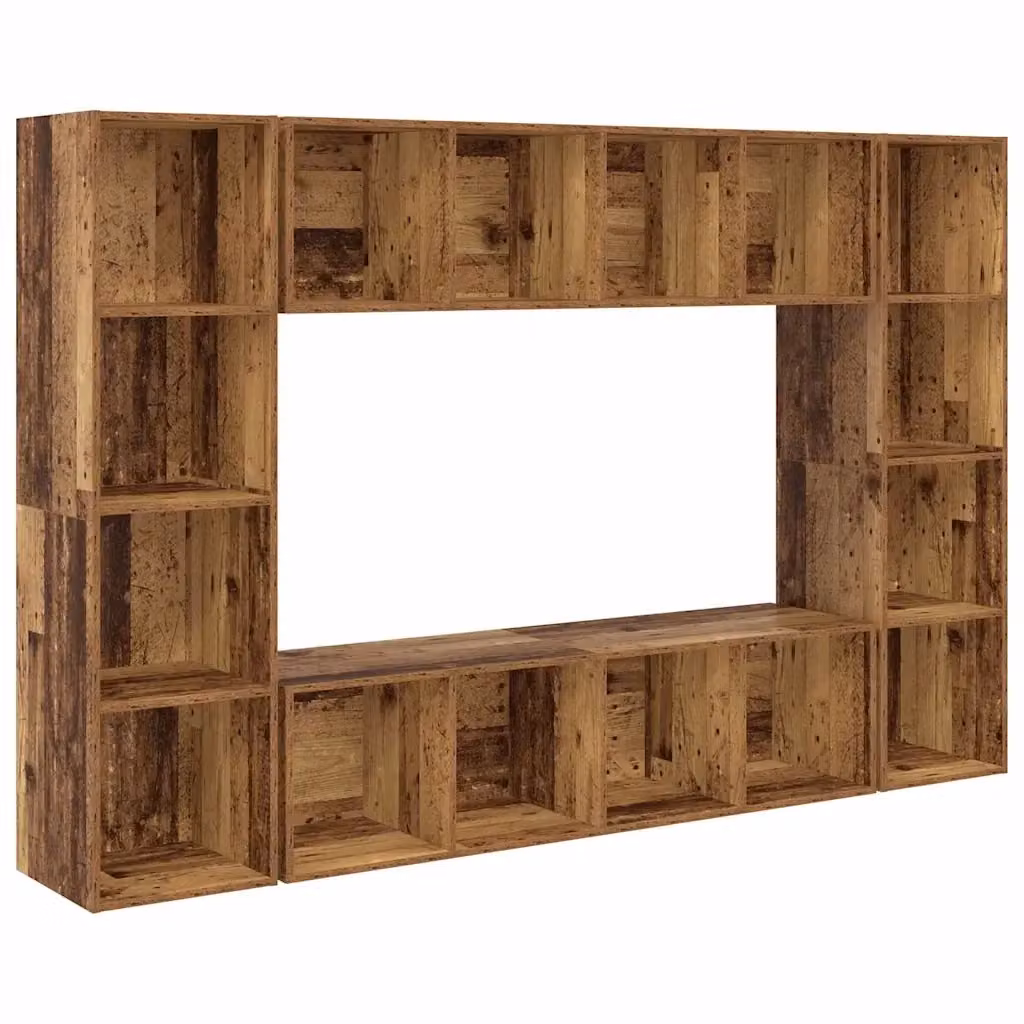 Set mobile TV moderno vidaXL in legno marrone, 4 pezzi, L/P/H: 37 x 37 x 142,5 cm – 2