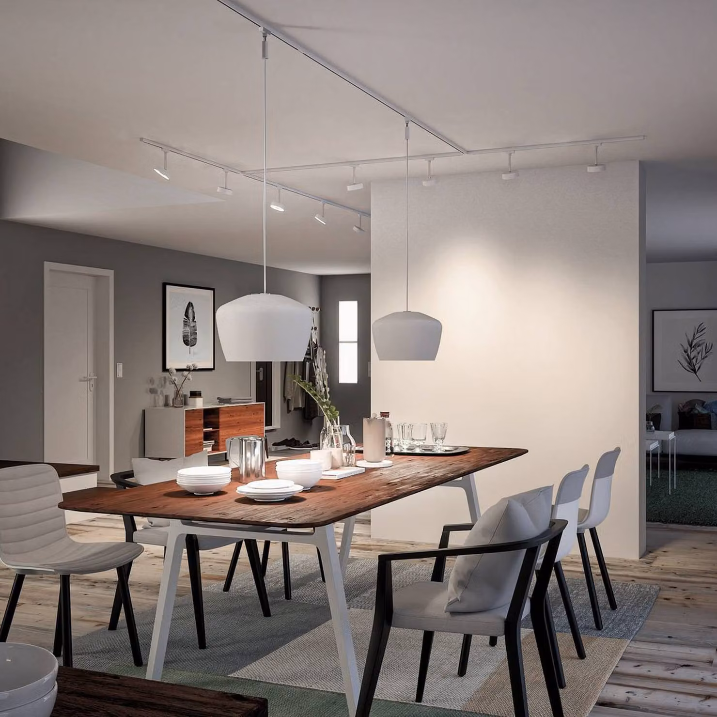 Paulmann URail Circle faretto dim 3.000K bianco Circle, dimmerabile, Bianco / Opale, Soggiorno / Sala da pranzo, Metallo, Moderno