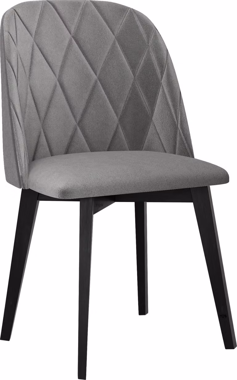 Sedia da pranzo imbottita AFTON 6 - nero / grigio chiaro